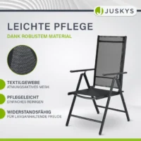 set de mobilier de grădină milano | juskys | gri închis | 5 piese | set de grădină 7 piese cu blat din sticlă securizată