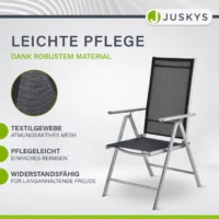 set de mobilier de grădină milano | juskys | gri argintiu | 5 piese | set de grădină 7 piese cu blat din sticlă securizată