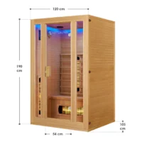 Cabană saună infraroșu din lemn cu dimensiuni