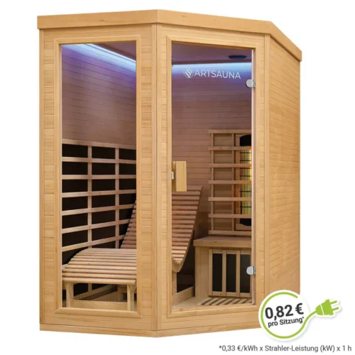 Saună cu infraroșu Kolding | Juskys | 130x190cm Sistem dublu de încălzire 190cm pentru 2 persoane
