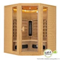 Saună cu infraroșu Nyborg E150K | Juskys | 150x150cm 190cm Tehnologie duală 4 persoane