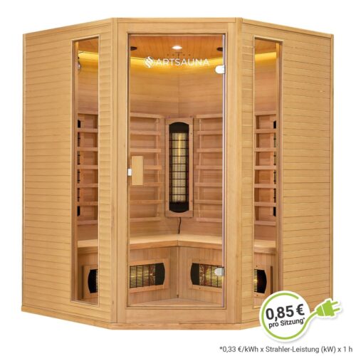 Saună cu infraroșu Nyborg E150V | Juskys | 150x150cm 190cm Tehnologie duală 4 persoane