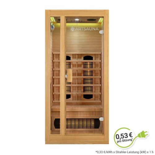 Saună cu infraroșu Nyborg S90V | Juskys | 90x90cm 190cm Tehnologie duală 1 persoană