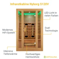 Cabină infraroșu Nyborg S120V din lemn hemlock