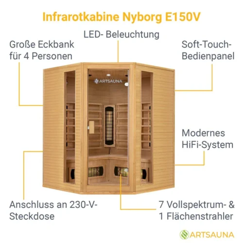 Cabană infraroșu Nyborg E150V din lemn