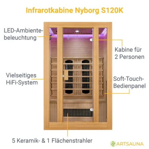 Cabană cu infraroșu Nyborg S120K pentru două persoane