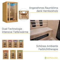 Cabană saună cu infraroșu din lemn Hemlock