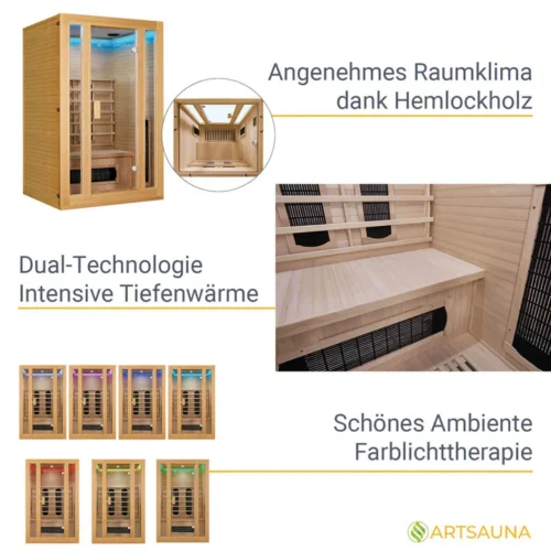 Cabană saună cu infraroșu din lemn Hemlock