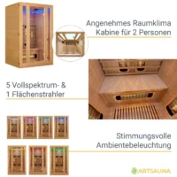 Cabană saună cu infraroșu pentru două persoane