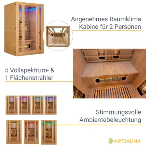 Cabană saună cu infraroșu pentru două persoane