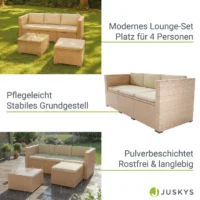 Set lounge modern din ratan pentru grădină