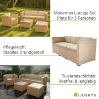 Set lounge modern din ratan pentru grădină
