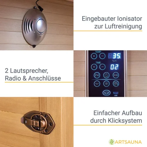 Funcții moderne pentru saună cu ionizator și panou control
