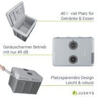 Ladă frigorifică Polul Nord | Juskys | Albastră | 32 L | Ladă frigorifică electrică cu conexiune convenabilă de 12 V și 230 V