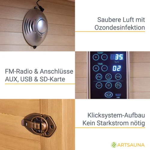 Panou control și accesorii moderne pentru saună