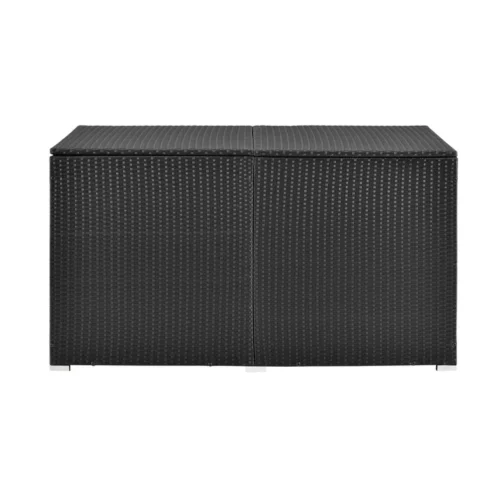 Ladă de depozitare exterior din ratan negru