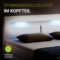 Pat modern cu tăblie iluminată ambiental