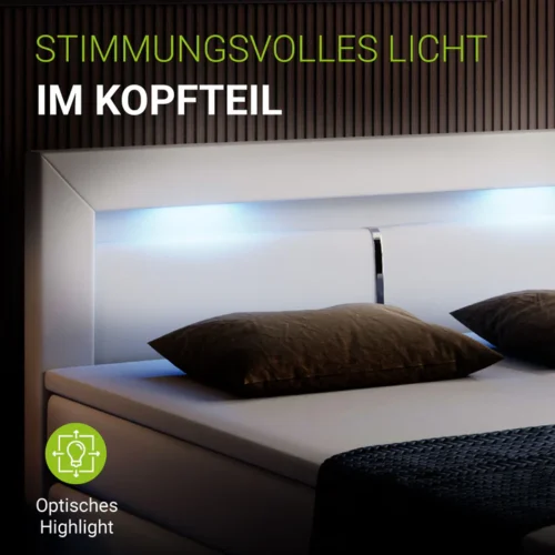 Pat modern cu tăblie iluminată ambiental