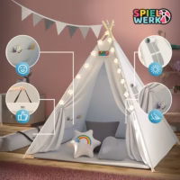 de91367d9445a2a862f0223ff49827af_de-109523d-3 Cort de joacă Teepee alb 160x130x130cm