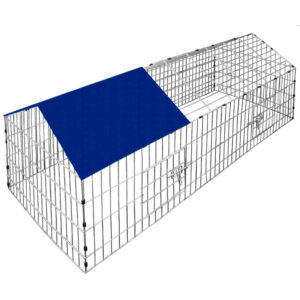 Loc de joacă pentru exterior cu iepuri, albastru, 180x75x75cm, cu protecție solară