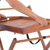 Cărucior de servire cu roți, lemn de salcâm, certificat FSC®