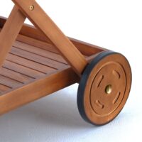 Cărucior de servire cu roți, lemn de salcâm, certificat FSC®
