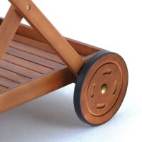 Cărucior de servire cu roți, lemn de salcâm, certificat FSC®