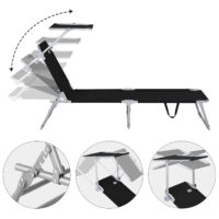 Șezlong de grădină Hawaii antracit aluminiu 190x60x30cm