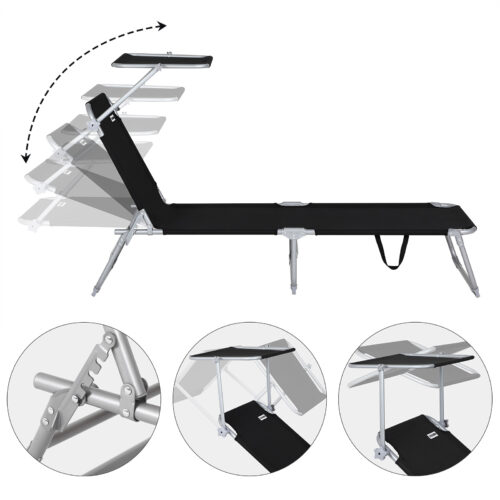 Șezlong de grădină Hawaii antracit aluminiu 190x60x30cm