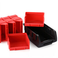 Suport scule, negru/roșu, set 32 ​​piese cu cutii stivuibile