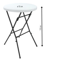 de_101585d_3 Masă pliabilă, din plastic, Ø72cm, albă