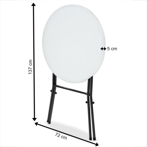 de_101585d_8 Masă pliabilă, din plastic, Ø72cm, albă