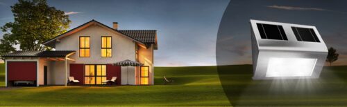 Lampă solară de perete LED din oțel inoxidabil IP65