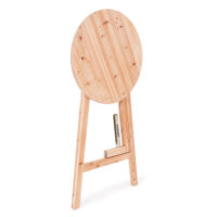 Masă de bar pliabilă, economisitoare de spațiu, lemn masiv, Ø78cm, 111cm, suport stabil