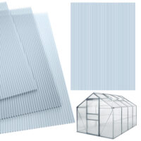 Plăci de policarbonat cu pereți dubli, set de 14, grosime 4 mm, transparente, 25 m², rezistente la UV, incasabile
