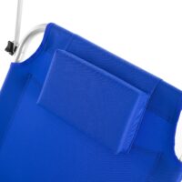 Șezlong de grădină Crete Blue din aluminiu cu roți