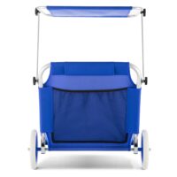 Șezlong de grădină Crete Blue din aluminiu cu roți