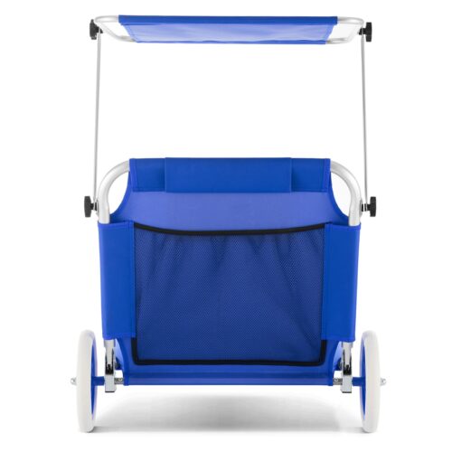 Șezlong de grădină Crete Blue din aluminiu cu roți