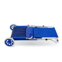 Șezlong de grădină Crete Blue din aluminiu cu roți