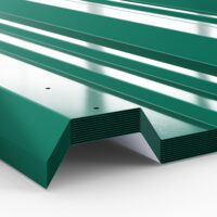 Tablă trapezoidală, set de 12, verde, 129x46cm, perforată