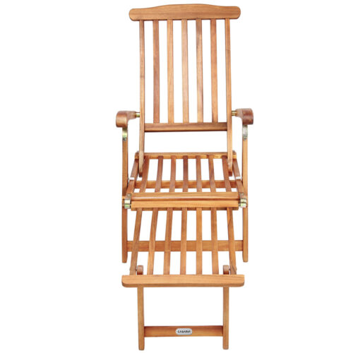 Șezlong de grădină Queen Mary®, lemn de salcâm, certificat FSC®, 169x54x95cm