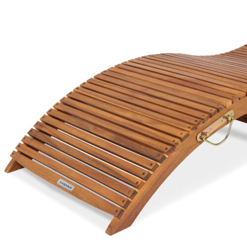Șezlong pliabil de grădină din lemn de salcâm, certificat FSC®