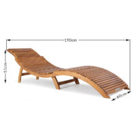 Șezlong pliabil de grădină din lemn de salcâm, certificat FSC®