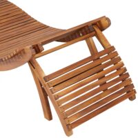 Șezlong pliabil de grădină din lemn de salcâm, certificat FSC®