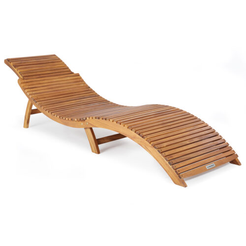 Șezlong pliabil de grădină din lemn de salcâm, certificat FSC®