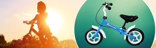 Bicicletă de echilibru pentru copii Easy Raceline albastră