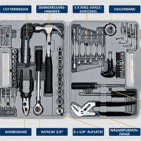 Set de scule cu 141 de piese, inclusiv cutie