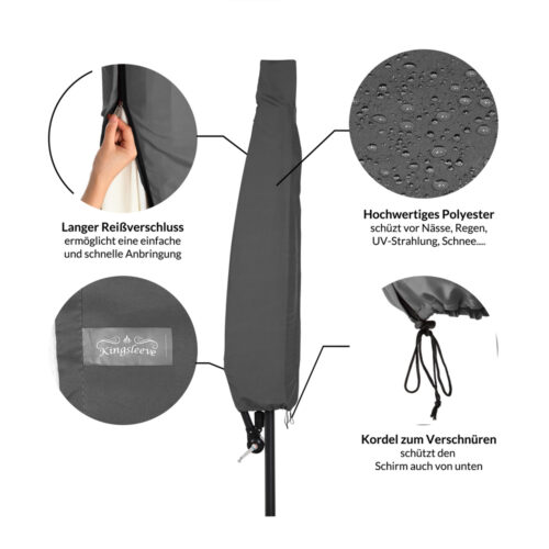 Husă pentru umbrelă/parasolar cantilever, antracit, 3m