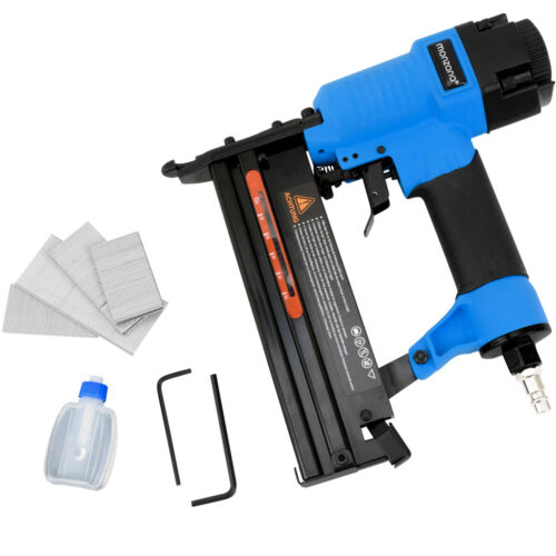 Capsator și piesă pneumatică 2 în 1 cu cutie + cuie + cheie hexagonală + ulei