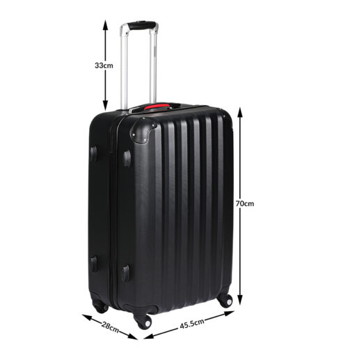 Valiză rigidă XL cu roți rotative la 360°, capacitate 90L, ABS negru
